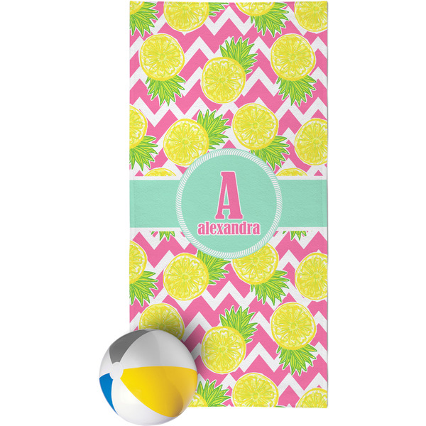 Custom Pineapples Beach Towel (Personalized)