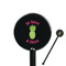 Pineapples Black Plastic 5.5" Stir Stick - Round - Closeup