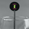 Pineapples Black Plastic 5.5" Stir Stick - Round - Main