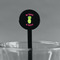 Pineapples Black Plastic 7" Stir Stick - Round - Main