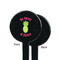 Pineapples Black Plastic 7" Stir Stick - Single Sided - Round - Front & Back