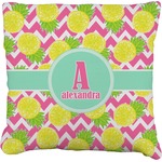 Pineapples Faux-Linen Throw Pillow (Personalized)