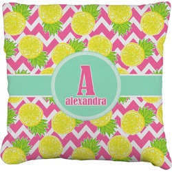 Pineapples Faux-Linen Throw Pillow (Personalized)