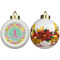 Pineapples Ceramic Christmas Ornament - Poinsettias (APPROVAL)