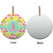 Pineapples Ceramic Flat Ornament - Circle Front & Back (APPROVAL)