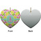 Pineapples Ceramic Flat Ornament - Heart Front & Back (APPROVAL)