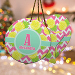 Pineapples Ceramic Ornament w/ Name and Initial