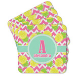 Pineapples Cork Coaster - Set of 4 w/ Name and Initial