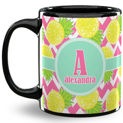 Pineapples 11 Oz Coffee Mug - Black (Personalized)