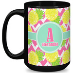 Pineapples 15 Oz Coffee Mug - Black (Personalized)