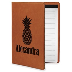 Pineapples Leatherette Portfolio with Notepad - Small - Single Sided (Personalized)