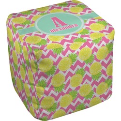 Pineapples Cube Pouf Ottoman - 18" (Personalized)