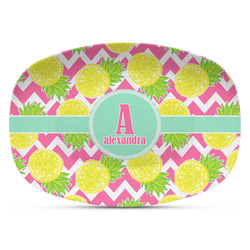 Pineapples Plastic Platter - Microwave & Oven Safe Composite Polymer (Personalized)