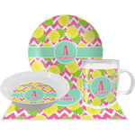 Pineapples Dinner Set - Single 4 Pc Setting w/ Name and Initial