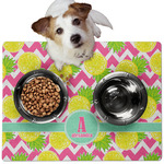 Pineapples Dog Food Mat - Medium w/ Name and Initial