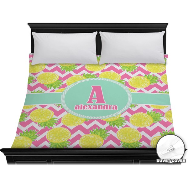 Custom Pineapples Duvet Cover - King (Personalized)