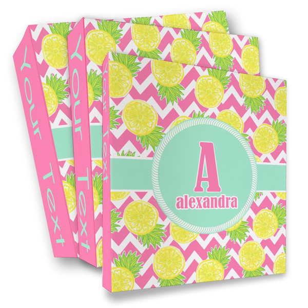 Custom Pineapples 3 Ring Binder - Full Wrap (Personalized)