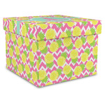 Pineapples Gift Box with Lid - Canvas Wrapped - X-Large (Personalized)