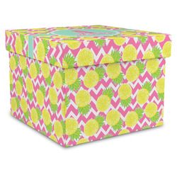 Pineapples Gift Box with Lid - Canvas Wrapped - X-Large (Personalized)