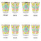 Pineapples Glass Shot Glass - with gold rim - Set of 4 - APPROVAL