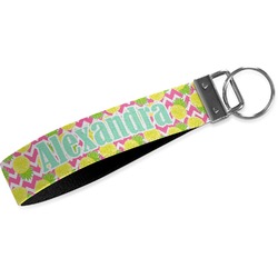 Pineapples Wristlet Webbing Keychain Fob (Personalized)