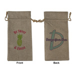 Pineapples Large Burlap Gift Bag - Front & Back (Personalized)