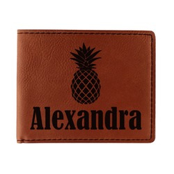 Pineapples Leatherette Bifold Wallet - Single Sided (Personalized)