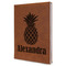 Pineapples Leather Sketchbook - Large - Double Sided - Angled View