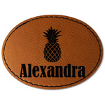 Pineapples Faux Leather Iron On Patch - Oval (Personalized)