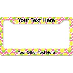 Pineapples License Plate Frame - Style B (Personalized)