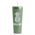 Pineapples RTIC Everyday Tumbler with Straw - 28oz - Light Green - Double-Sided (Personalized)