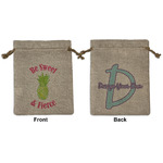 Pineapples Medium Burlap Gift Bag - Front & Back (Personalized)