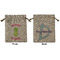 Pineapples Medium Burlap Gift Bag - Front and Back