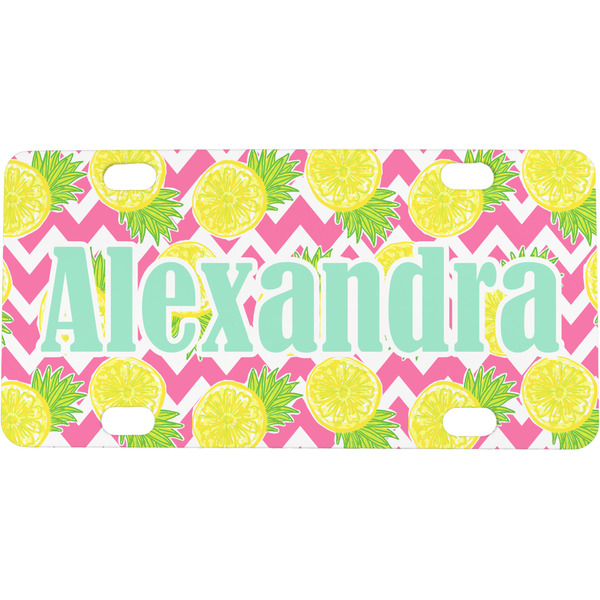 Custom Pineapples Mini / Bicycle License Plate (4 Holes) (Personalized)