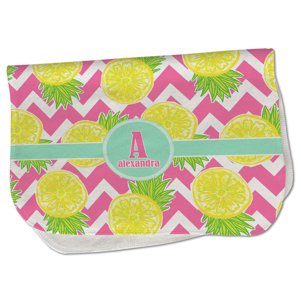 Custom Pineapples Burp Cloth - Fleece w/ Name and Initial