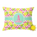 Pineapples Outdoor Throw Pillow (Rectangular) (Personalized)