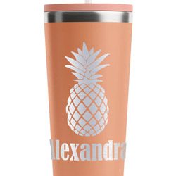Pineapples RTIC Everyday Tumbler with Straw - 28oz - Peach - Double-Sided (Personalized)