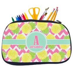 Pineapples Neoprene Pencil Case - Medium w/ Name and Initial