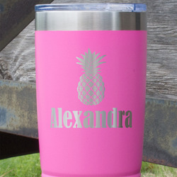 Pineapples 20 oz Stainless Steel Tumbler - Pink - Double Sided (Personalized)