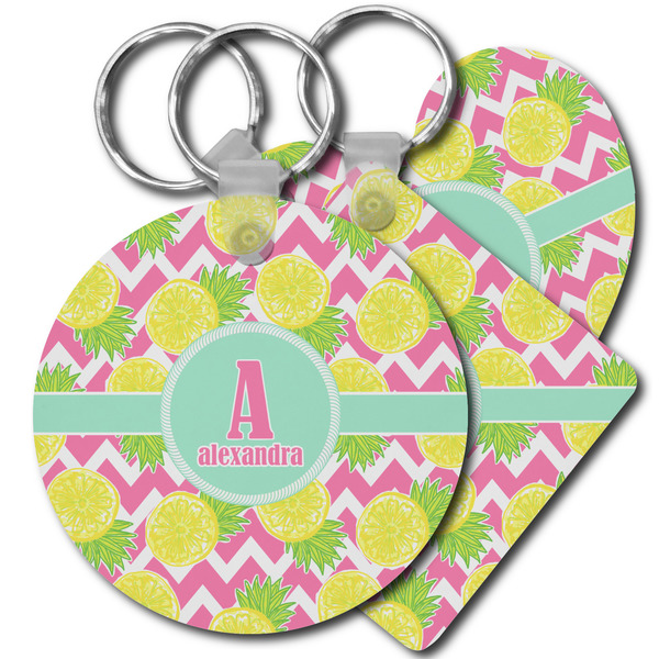 Custom Pineapples Plastic Keychain (Personalized)