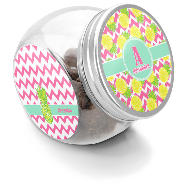 Custom Pineapples Puppy Treat Jar (Personalized)