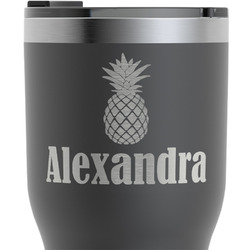 Pineapples RTIC Tumbler - Black - Engraved Front & Back (Personalized)