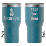 Pineapples RTIC Tumbler - Dark Teal - Laser Engraved - Double-Sided (Personalized)