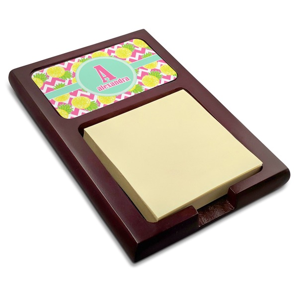 Custom Pineapples Red Mahogany Sticky Note Holder (Personalized)