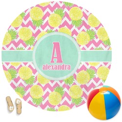Pineapples Round Beach Towel (Personalized)