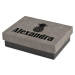 Pineapples Small Gift Box w/ Engraved Leather Lid (Personalized)