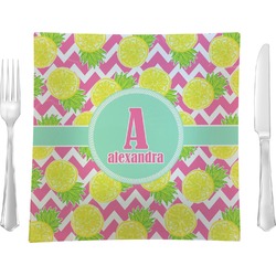 Pineapples Glass Square Lunch / Dinner Plate 9.5" (Personalized)