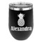 Pineapples Stainless Wine Tumblers - Black - Single Sided - Front