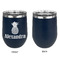 Pineapples Stainless Wine Tumblers - Navy - Single Sided - Approval