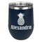 Pineapples Stainless Wine Tumblers - Navy - Single Sided - Front